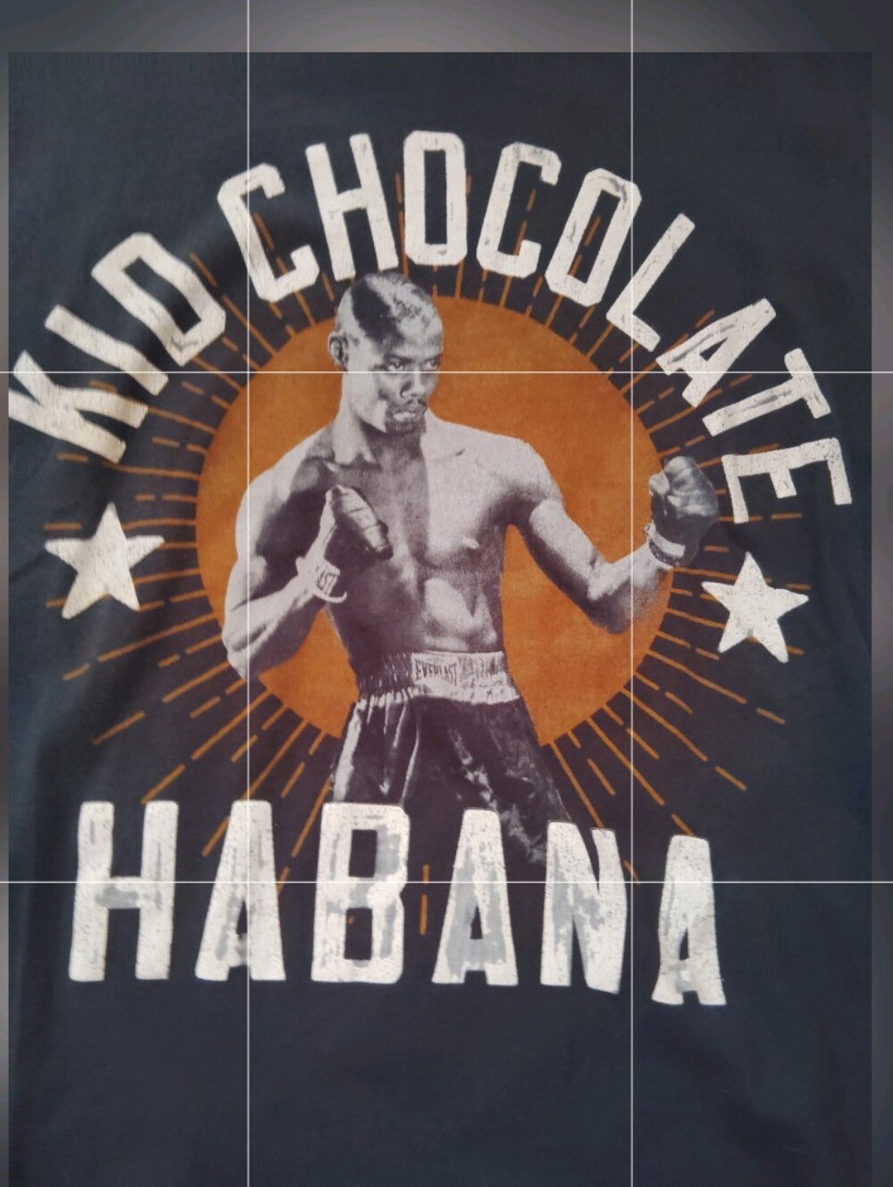 Boxing Kid Chocolate Habana graphic tea shirt navy blue 100% cotton USA Made - Picture 2 of 5